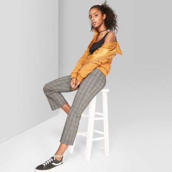 wild fable Pants - Wild Fable Plaid Cropped Borrowed Pants